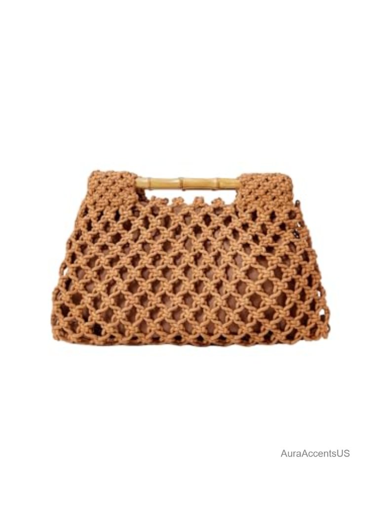 Straw Top Handle Hobo Bag Solid Summer Beach Clutch Purse Handbag